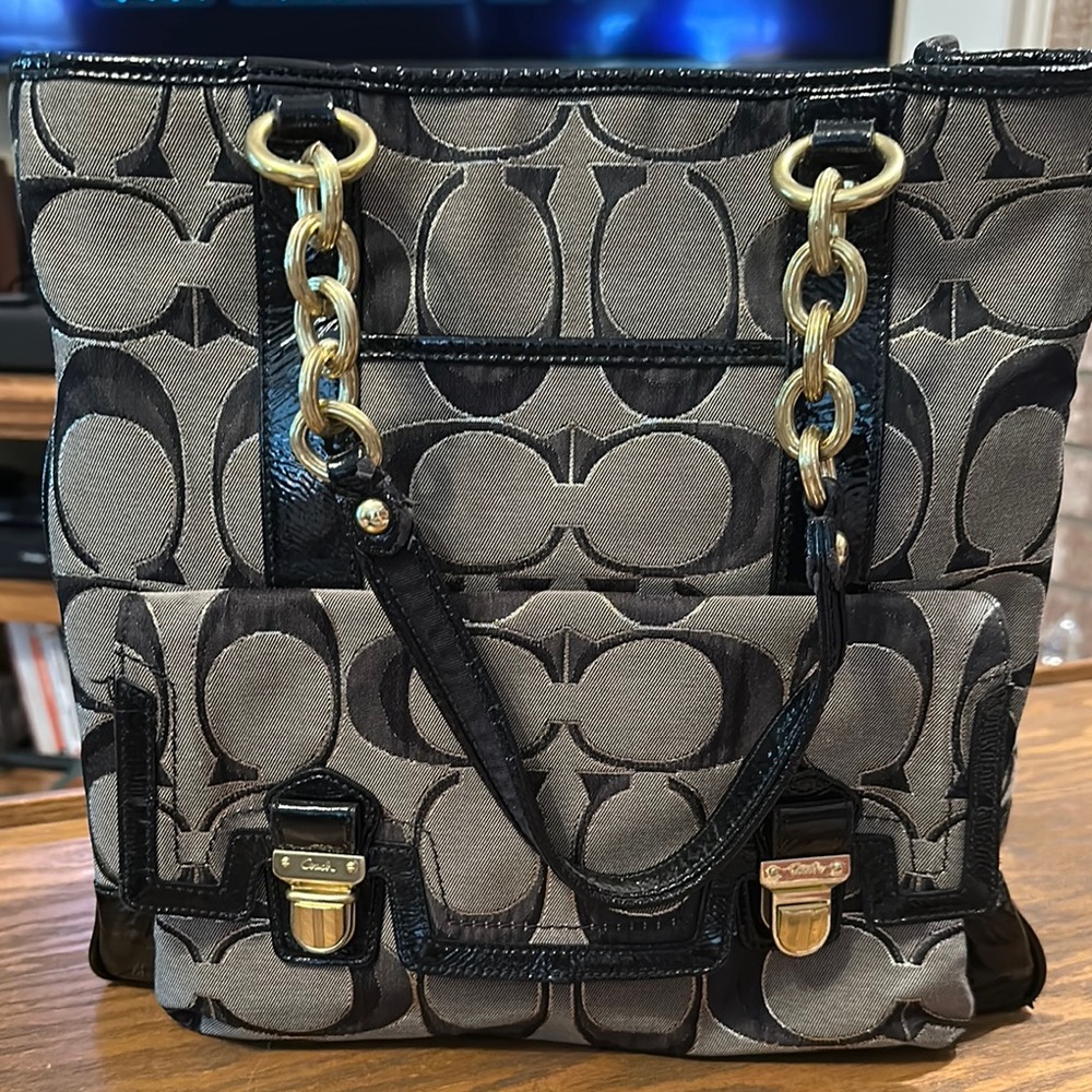 Coach Black Signature Handbag